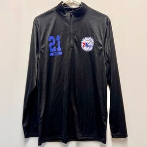 NBA medium quarter zip Embiid 76ers 21 long sleeve shirt Sixers